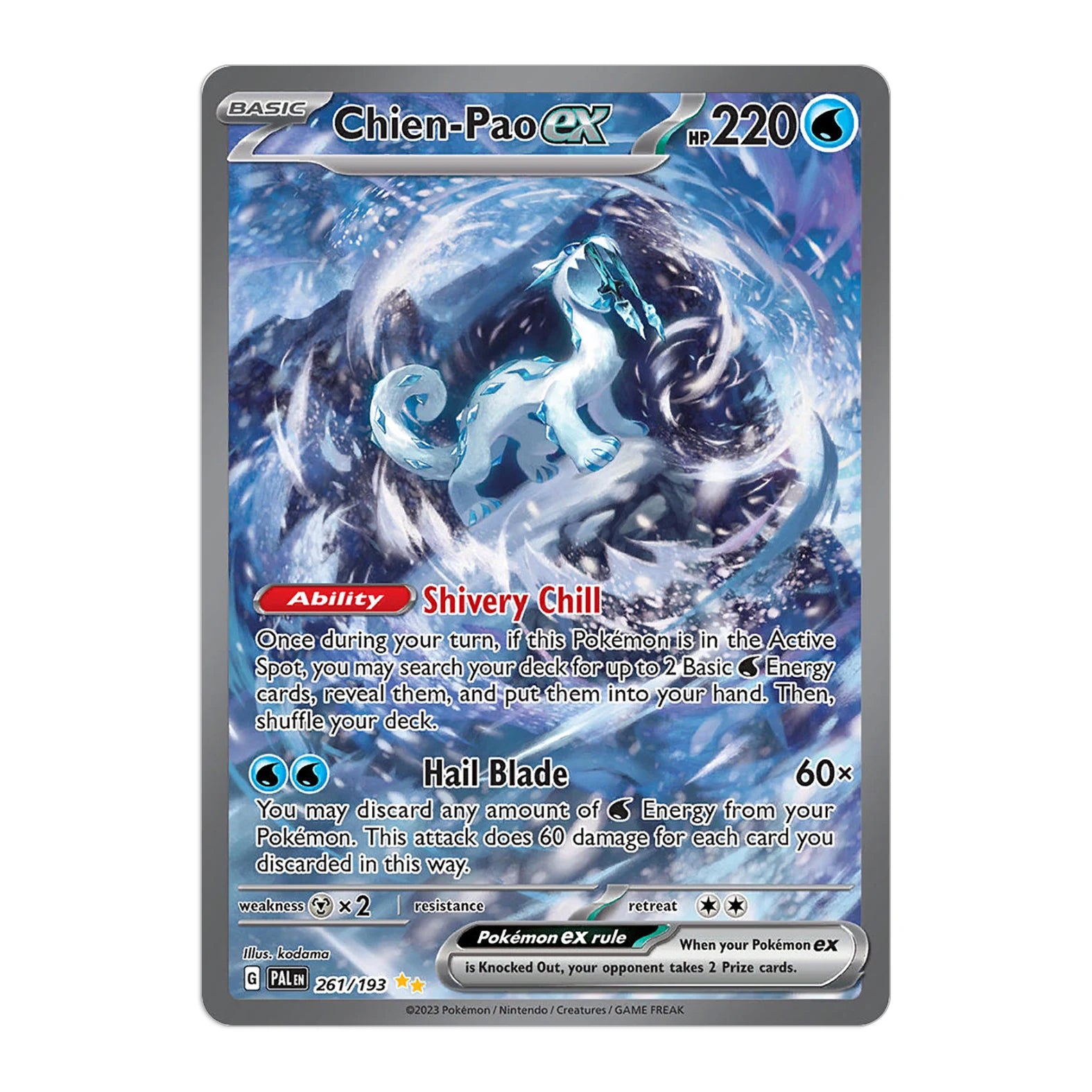 Carte Pokémon Chien-Pao EX Alternative