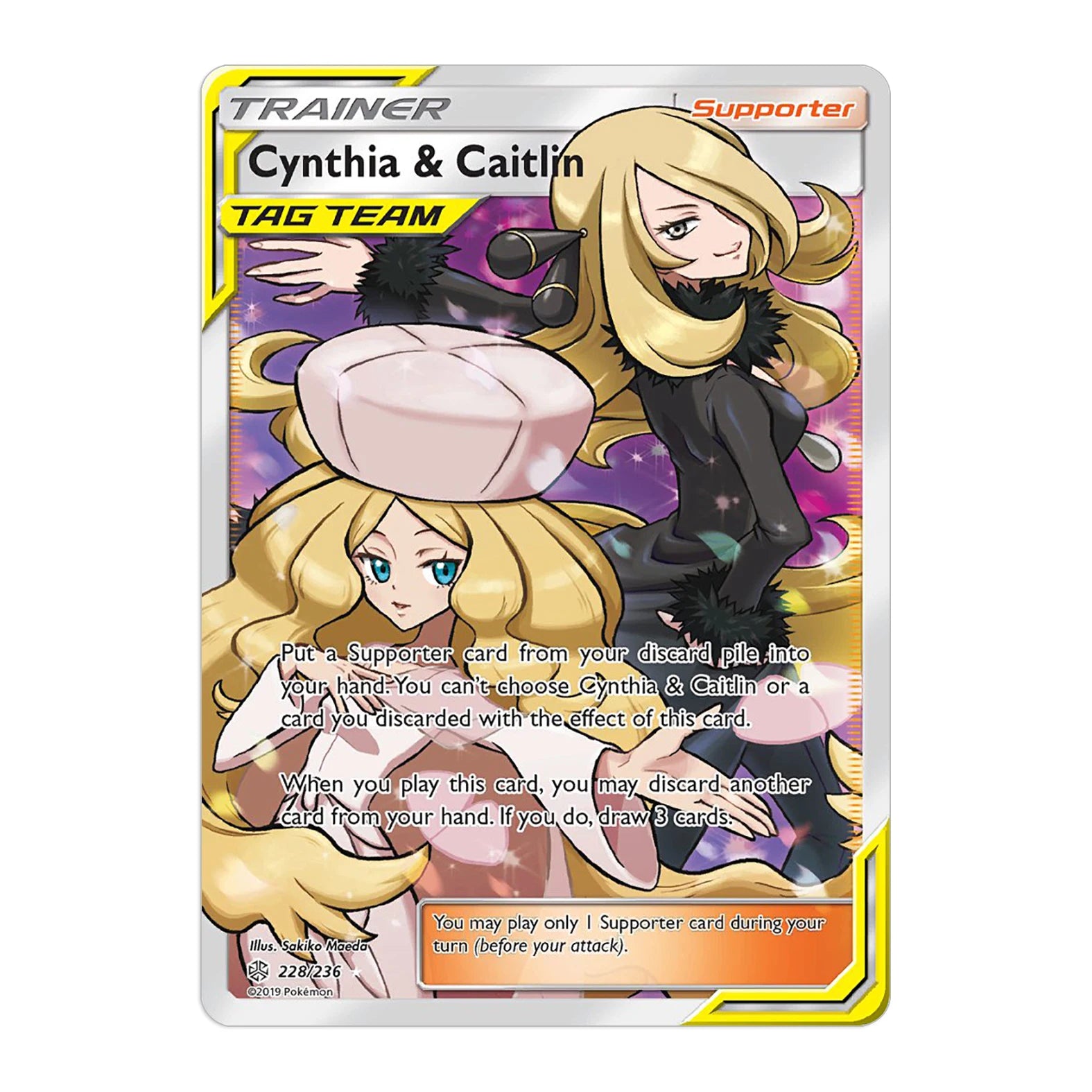 Carte Pokémon Dresseur Cynthia Escouade GX