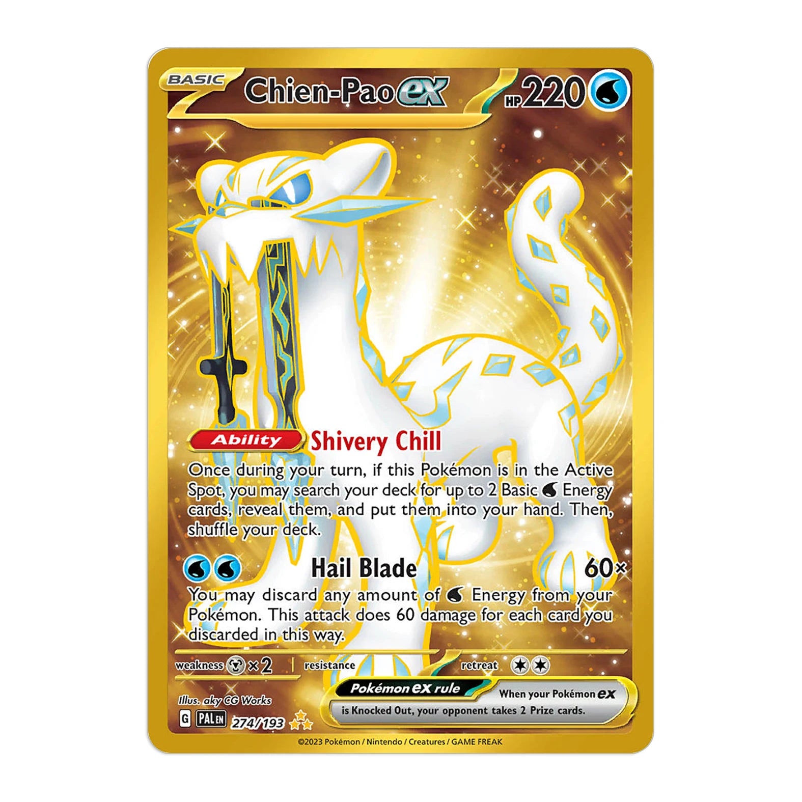Carte Pokémon Chien-Pao Gold EX Alternative