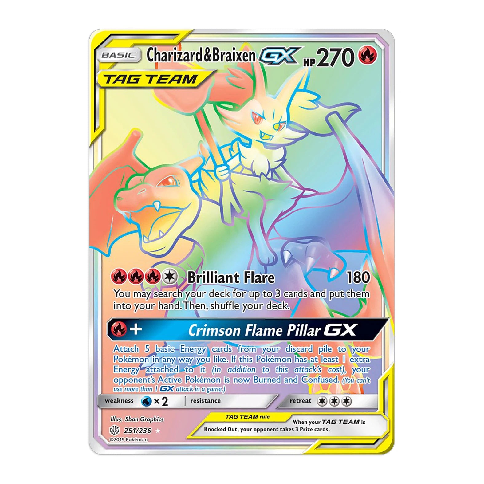 Carte Pokémon Dracaufeu  Esqouade GX Arc-En-Ciel